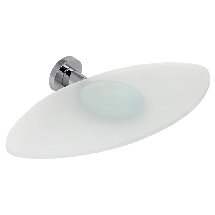 Gedy 5118-13 Wall Mounted Oval Frosted Glass Soap Holder